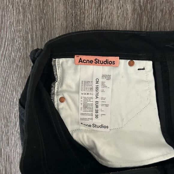 Acne Studios Melk Stay Black Jeans Cropped Fit 25" Straight Denim Classic EUC - Picture 6 of 10